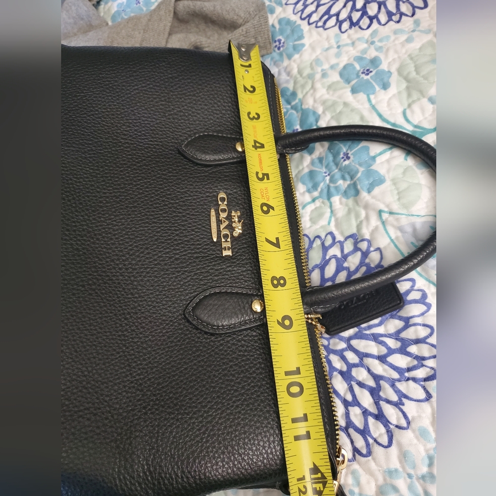 Coach Black Pebbled Leather Satchel - Picture 4 of 8
